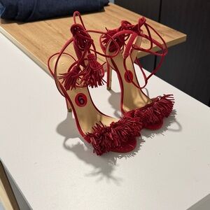 Ivanka Trump Red Fringe Heels